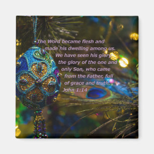 Victorian Blue Bible Verse Magnet
