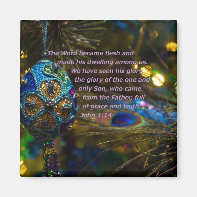 Victorian Blue Bible Verse Magnet (Front)