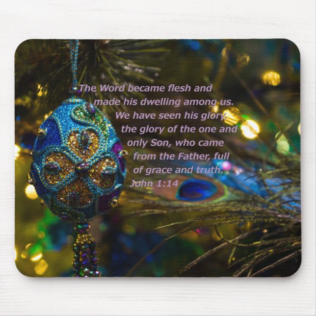 Victorian Blue Bible Verse Mouse Mat (Front)