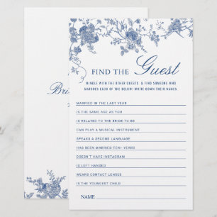 Victorian Blue French Garden Bridal Shower Game