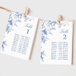 Victorian Blue French Garden Seating Chart Card<br><div class="desc">For further customisation,  please click the "customise further" link and use our design tool to modify this template. 
 If you need help or matching items,  please contact me.</div>