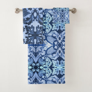 Victorian Blue Pattern Towels