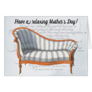 Victorian Blue Stripe Chaise Lounge