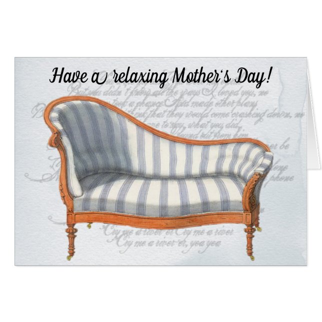 Victorian Blue Stripe Chaise Lounge (Front Horizontal)