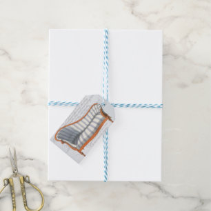 Victorian Blue Stripe Chaise Lounge Gift Tags