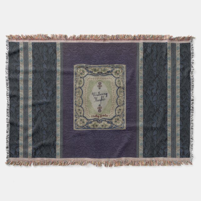 Victorian Book Binding Wuthering Heights Throw Blanket (Front)