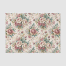Victorian Botanical Chintz English Rose Pattern