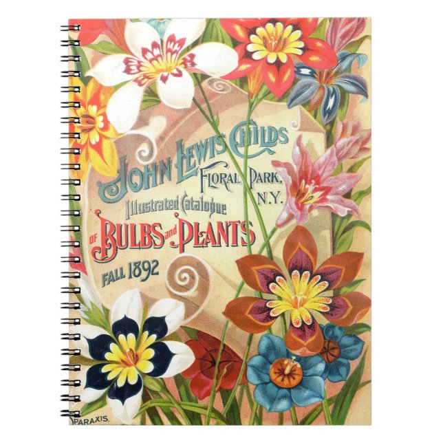 Victorian Botanical Sparaxis Floral Notebook (Front)
