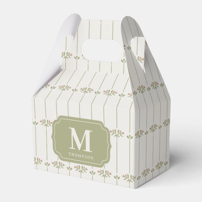 Victorian Botanical Traditional Stripes Favour Box (Front Side)