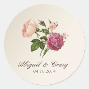 Victorian Botanical Wedding Invitation Stickers