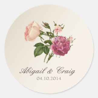 Victorian Botanical Wedding Invitation Stickers