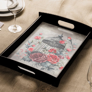 Victorian Boudoir   Antique Birdcage and Red Roses Tissue Paper