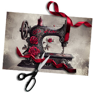 Victorian Boudoir   Antique Gold Sewing Machine Tissue Paper