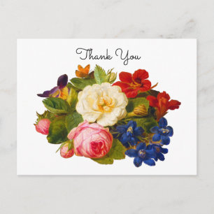 Victorian Bouquet with Roses and Butterfly Postcard