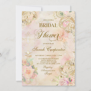 Victorian Bridal Shower Girl Vintage Invitation
