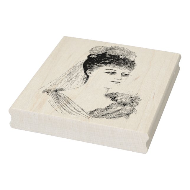 Victorian Bride Vintage Rubber Art Stamp (Stamp)