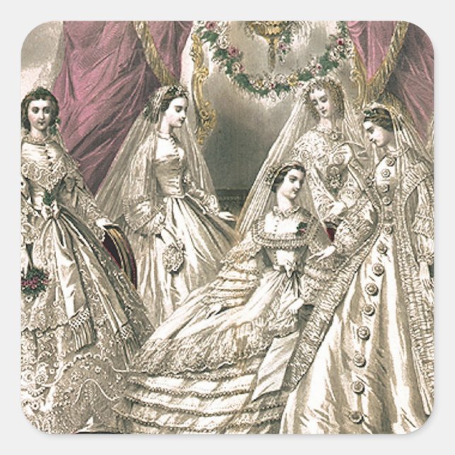Victorian Brides Square Sticker (Front)