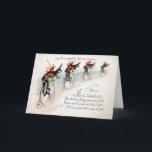 Victorian Bunnies on Bikes Christmas Card<br><div class="desc">Vintage Victorian bunnies riding bikes Christmas card.  High quality,  custom restored vintage image.</div>