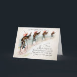Victorian Bunnies on Bikes Christmas Card<br><div class="desc">Vintage Victorian bunnies riding bikes Christmas card.  High quality,  custom restored vintage image.</div>