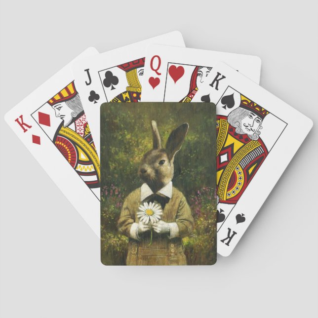Victorian Bunny Boy Playing Cards (Back)