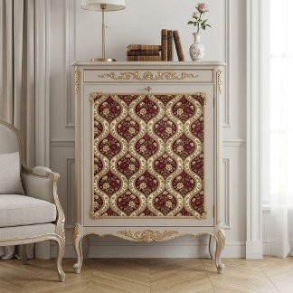 Victorian Burgundy Ivory Art Nouveau Florals Decor Tissue Paper