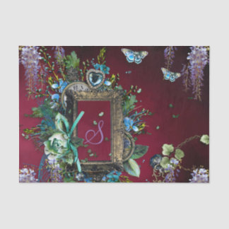 Victorian Burgundy Mist Lavender Wisteria frame Tissue Paper