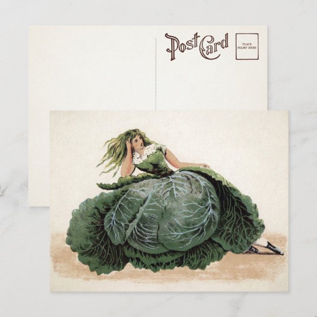 Victorian Cabbage Girl Postcard  (Front/Back)