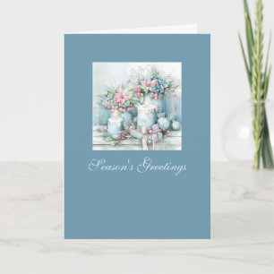 Victorian Candle & Floral Christmas Card
