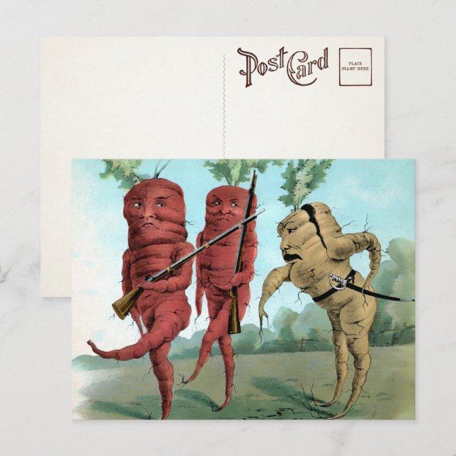 Victorian Carrot Military Postcard (Front/Back)