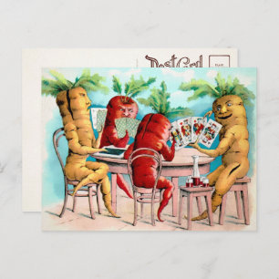 Victorian Carrots Playing Cards Postcard