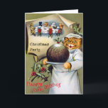 Victorian Cat Chef Christmas Card<br><div class="desc">Vintage Victorian cat chef Christmas card.  High quality,  custom restored vintage image.</div>