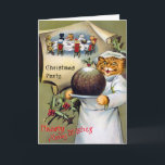 Victorian Cat Chef Christmas Card<br><div class="desc">Vintage Victorian cat chef Christmas card.  High quality,  custom restored vintage image.</div>