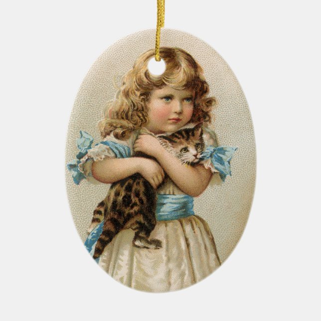 Victorian Cat Christmas Ornament (Front)