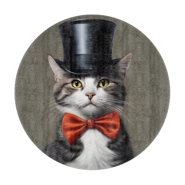 Victorian Cat Cutting Board (Front)