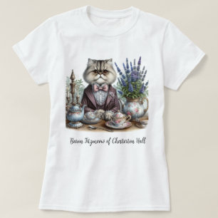 Victorian Cat Gentleman Tea Party T-Shirt