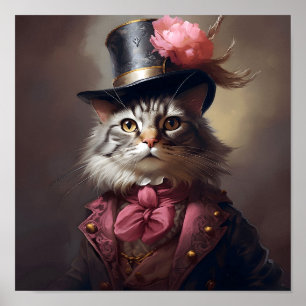 Victorian Cat Poster
