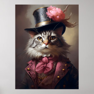 Victorian Cat Poster