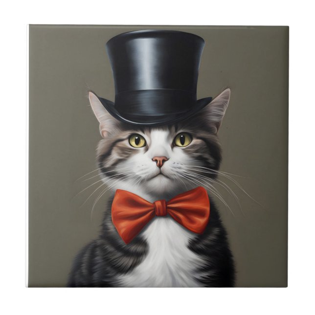 Victorian Cat Tile (Front)