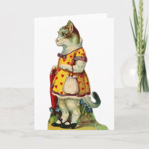 Victorian Cat Valentine's Day Card