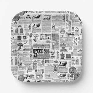 victorian catalog black white antique toile paper plate