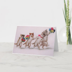 Victorian Cats And Kittens Best Wishes Card