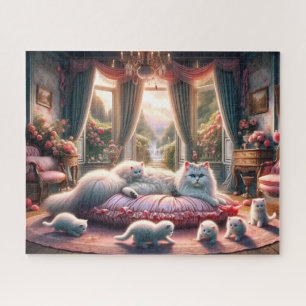 Victorian Cats Feline Rose Garden Palace Family Jigsaw Puzzle