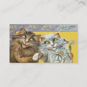 Victorian Cats in Love Two-Sided Pet Sitter Card