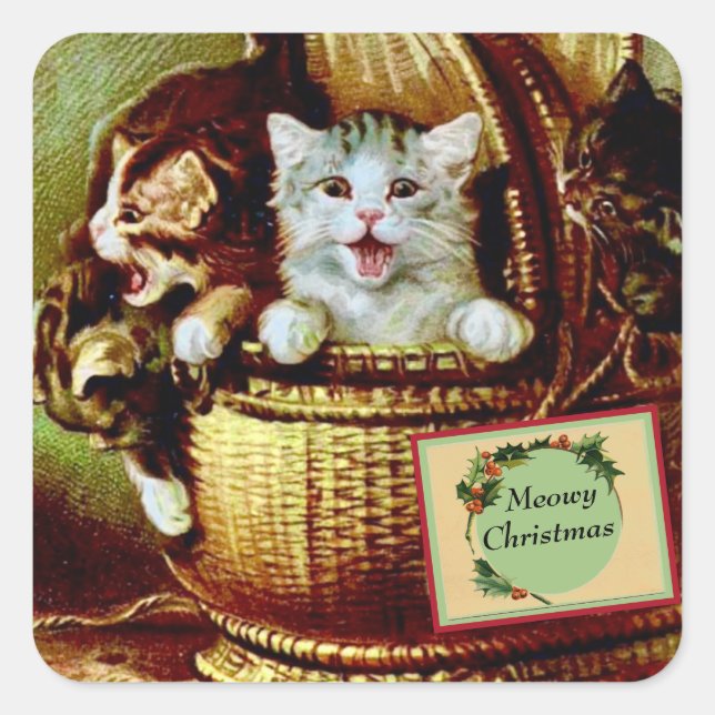 Victorian Cats Sticker (Front)