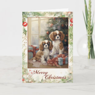 Victorian Cavalier King Charles Christmas Holiday Card
