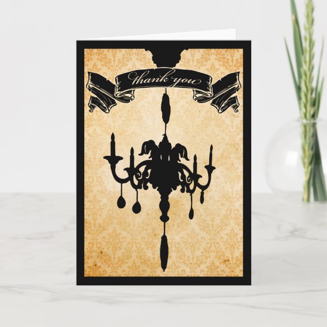 Victorian Chandelier • black & cream Thank You (Front)