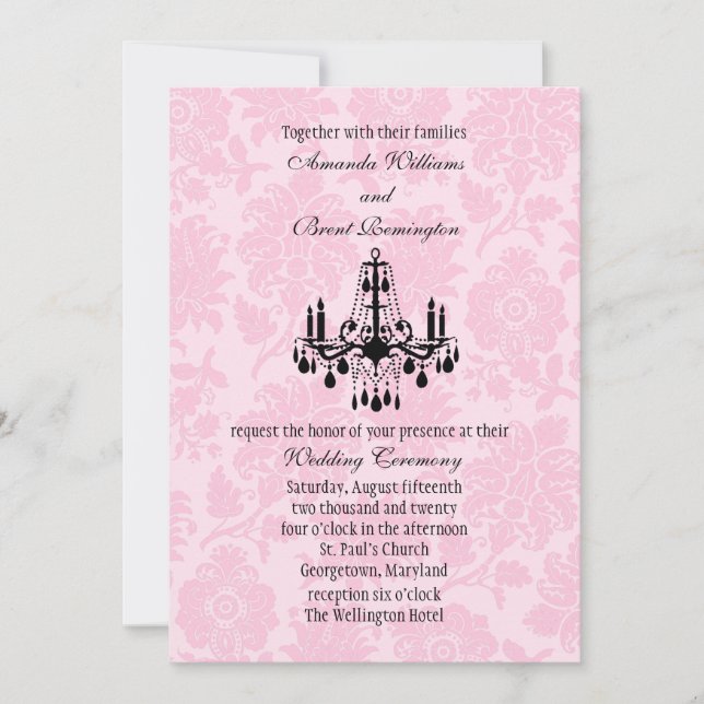 Victorian Chandelier Wedding Invitation (Front)