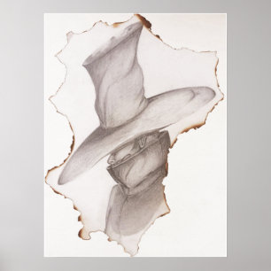 Victorian Charm: Burnt Paper Portrait on Poster