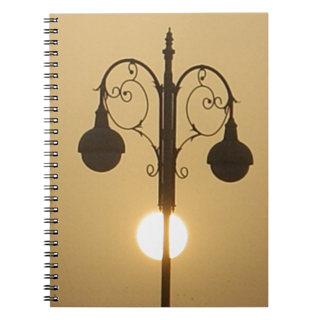 Victorian Charm: Vintage Streetlight Lamp Posts  Notebook (Front)