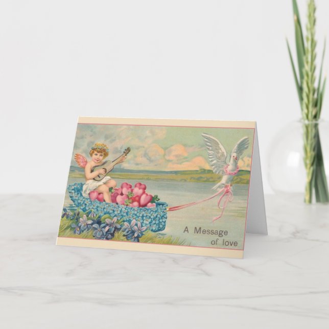 Victorian Cherub Valentine's Day Greeting Card (Front)